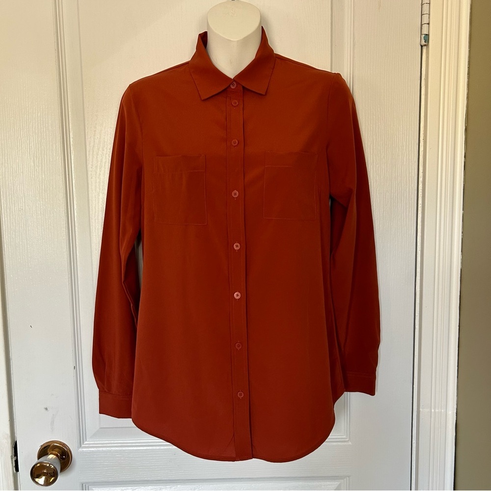 RW&CO. Rust Button-Down Soft Longsleeves  Blouse Women XS